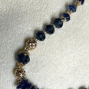 Navy Blue Multi-Faceted Necklace.